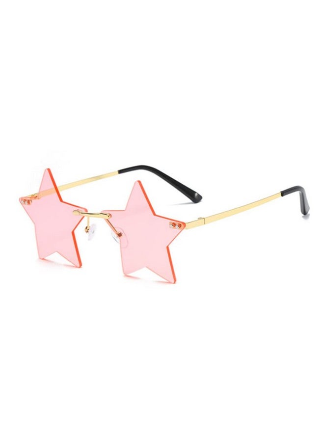 ENTHYI - Rimless Star Shape Sunglasses Personality Sun Glasses For Womenmen Party Glasses Personality Pentagram Eyewears (Pink) - Image 1