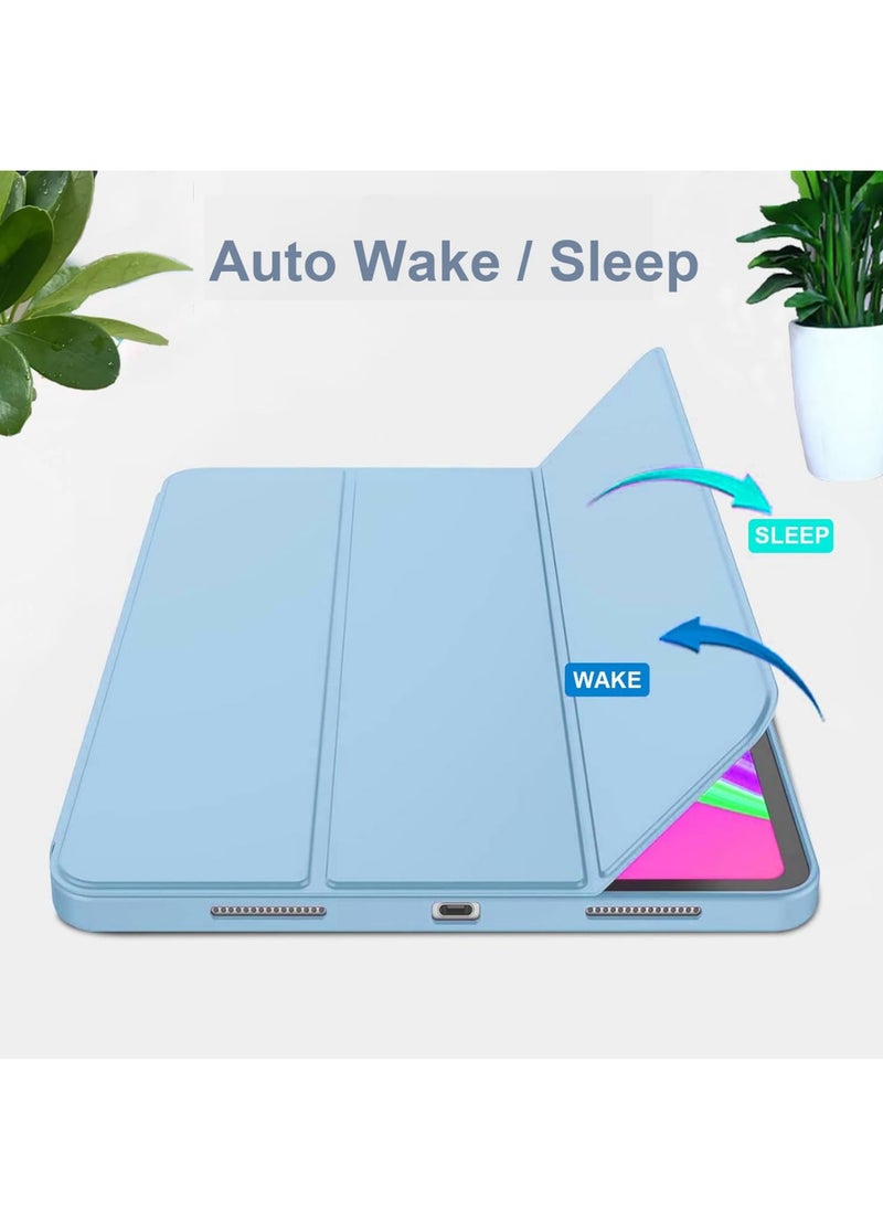 Captaintech - Case Compatible with Lenovo Tab P12 (12.7 Inch) 2023 Tablet Slim Tri-fold Stand Soft TPU Back Shell Auto Wake/Sleep Anti-Drop Cover - Image 1