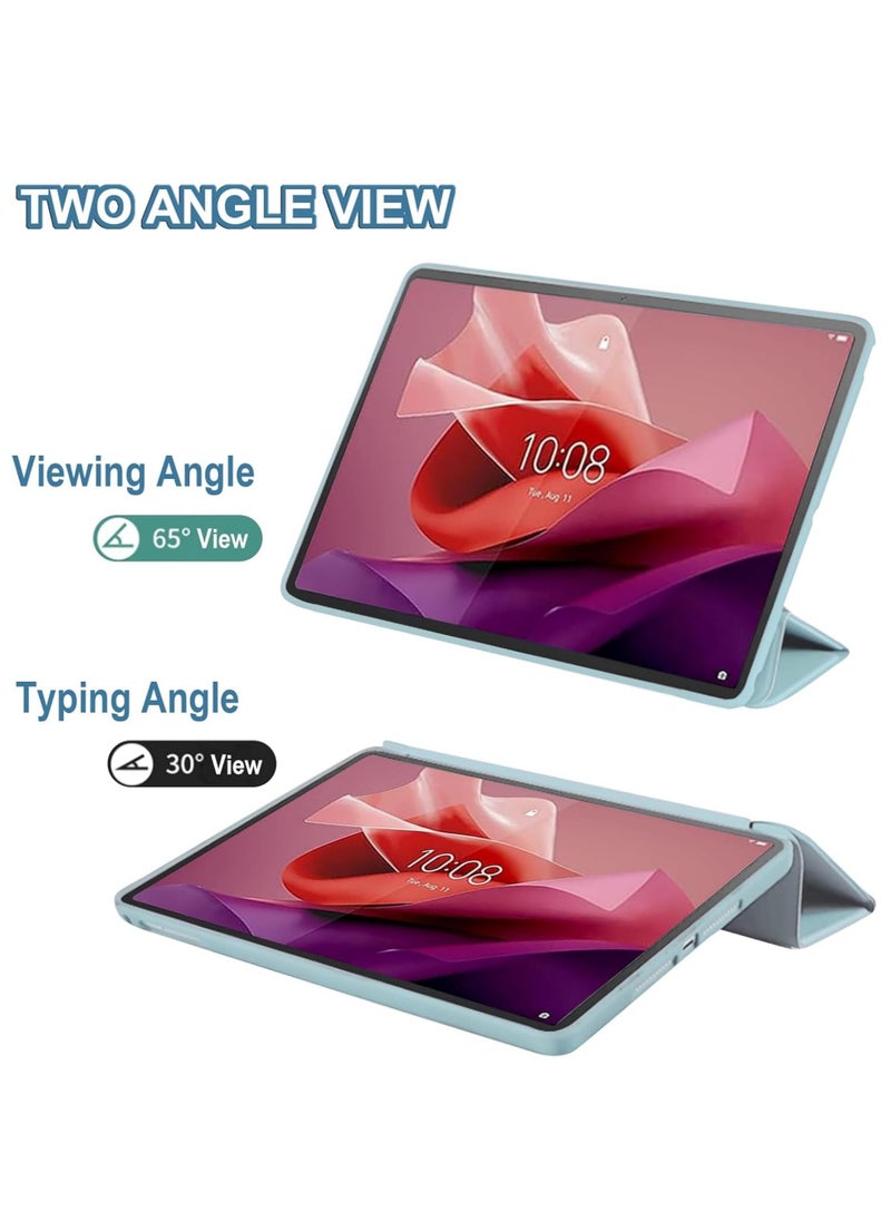 Captaintech - Case Compatible with Lenovo Tab P12 (12.7 Inch) 2023 Tablet Slim Tri-fold Stand Soft TPU Back Shell Auto Wake/Sleep Anti-Drop Cover - Image 1