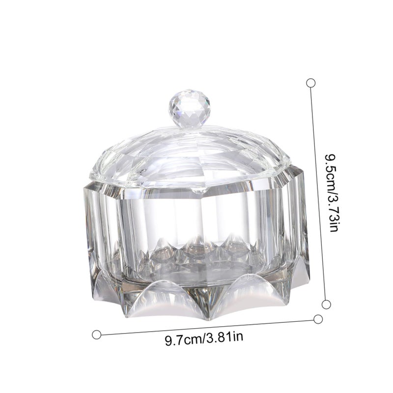منفضة سجائر بلورية مثمنة بغطاء، حاوية سجائر زجاجية غير دخانية للمنزل والمكتب - Image 3