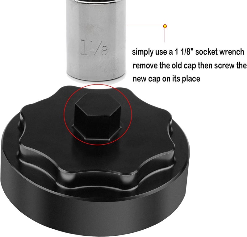 Bentolin Fuel Filter Housing Cap Cover for 2010-2020 Dodge Ram 2500 3500 4500 5500 6.7L Cummins Diesel Engine - Black - Image 5