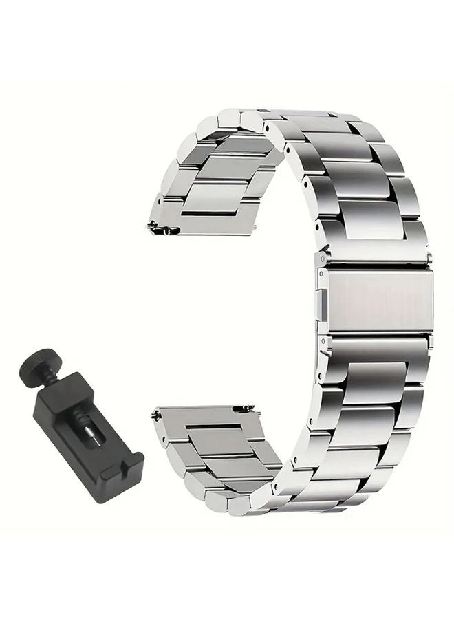 Stainless Steel Watch Band Quick Release For Galaxy Watch 7 44mm Transparent Silvery - Image 1