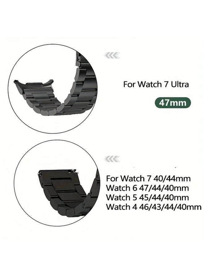 Stainless Steel Watch Band Quick Release For Galaxy Watch 7 44mm Transparent Silvery - Image 4