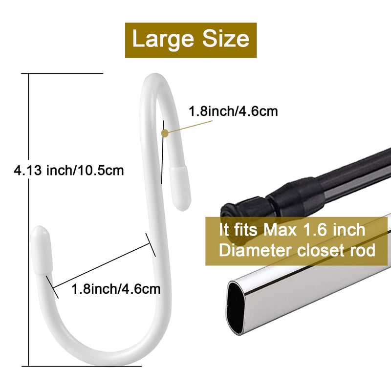 HiGift Purse Hanger for Closet, 8 Pack Unique Twist Design White Vinyl Coated Bag Hooks Organizer Hanging, Large Closet Hooks Purse Organizer Holder for Hanging Purse,Handbag,Belt,Hat,Backpack,Jeans - Image 2