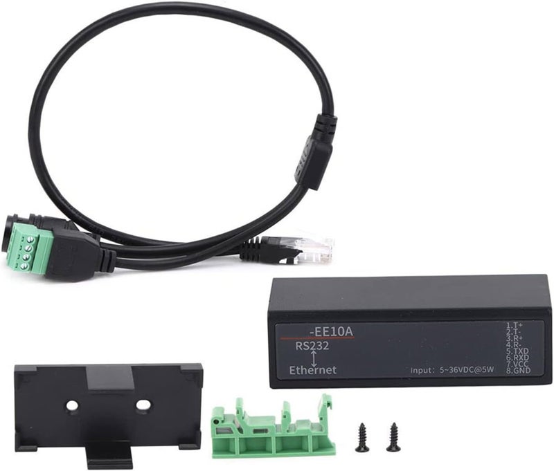 Serial to Ethernet DTU Communication Module, RS232 Serial Server, 5-36VDC Power - Secure Data Transmission, Web Configurable, Industrial Networking Device - Image 1