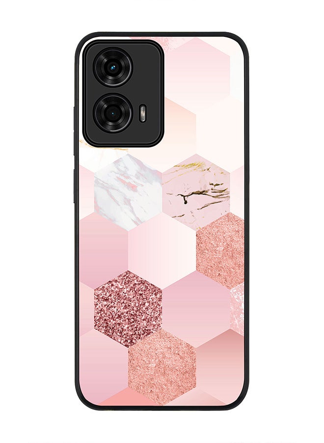 Stylizedd For Motorola Moto G24 / G24 Power Case,Slim fit Camera Protection, Shockproof Thin Phone cover - Marble Pink Honeycomb - Image 1