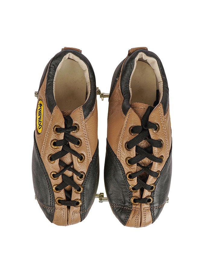 HIPKOO Chassis Skating Shoes Without Wheels, Leather Shoes, Long Lasting And Comfortable for Kids (1 Pair, Black/Brown, Size - 1)  - Image 2