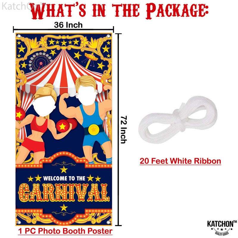 KatchOn, Carnival Photo Booth Backdrop - Large, 72x36 Inch | Carnival Photo Backdrop, Carnival Theme Party Decorations | Carnival Backdrop for Carnival Decorations | Circus Theme Party Decorations - Image 2