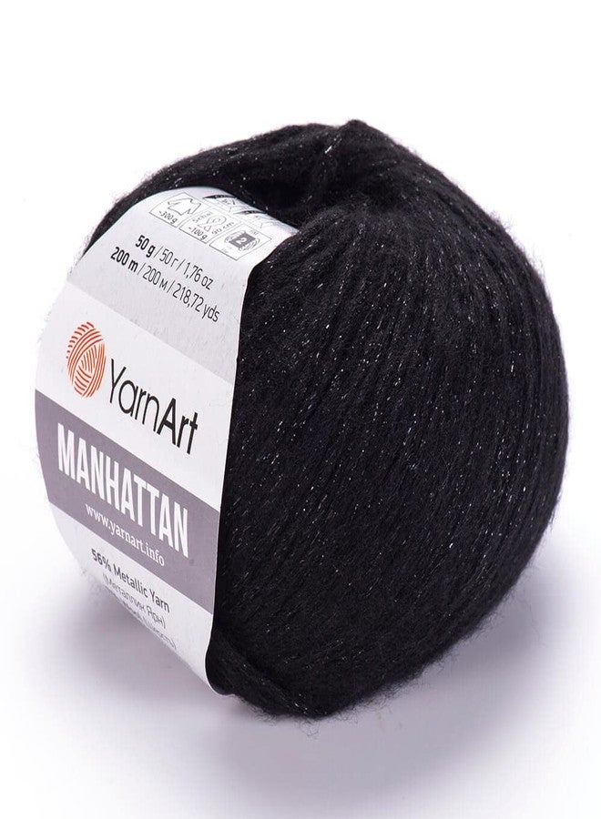 YARNART Manhattan Glittery Knitting, Sparkle & Shiny Metallic Yarn - Wool & Acrylic Fantasy, 1.76 Oz, 218.72 Yds (916) - Image 1