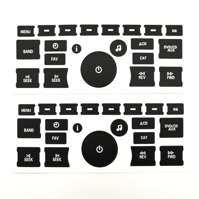 AtticZone Radio Dash Button Repair Kit Stickers Decals Compatible with GM GMC Yukon Acadia Sierra Chevrolet Silverado Tahoe Suburban 20062014 2Pcs Radio20 x2 - Image 3