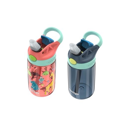 Contigo Kids Water Bottle with Redesigned AUTOSPOUT Straw, 14 oz, 2-Pack - Image 4