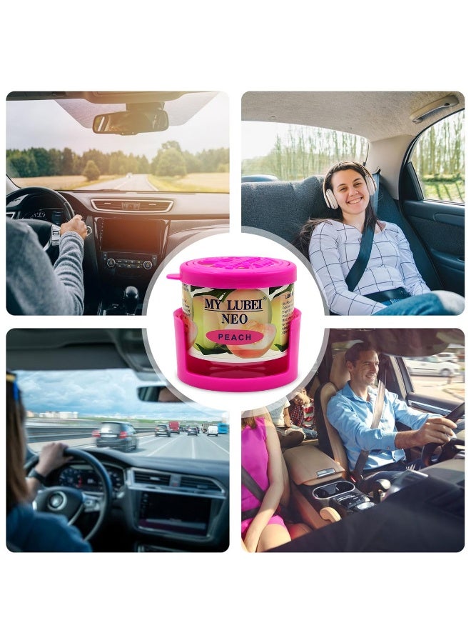 Peach Car Air Freshener – Long-Lasting Solid Gel Odor Eliminator for Car, Home & Office – Non-Toxic, Eco-Friendly, Fresh Citrus Scent with Holder - Image 5