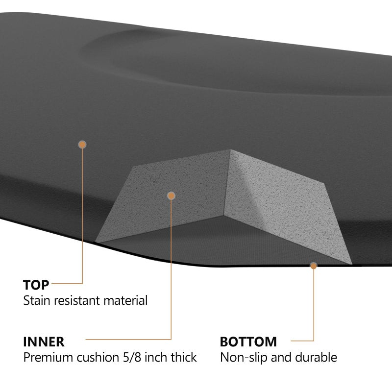 OmySalon Salon Mat for Hair Stylist 3â€™x5â€™x5/8'' Anti Fatigue Barber Floor Mat with Round Base, Salon Chair Mat for Hairdresser Standing, Barbershop Beauty Spa Styling Shampoo Equipment - Image 5