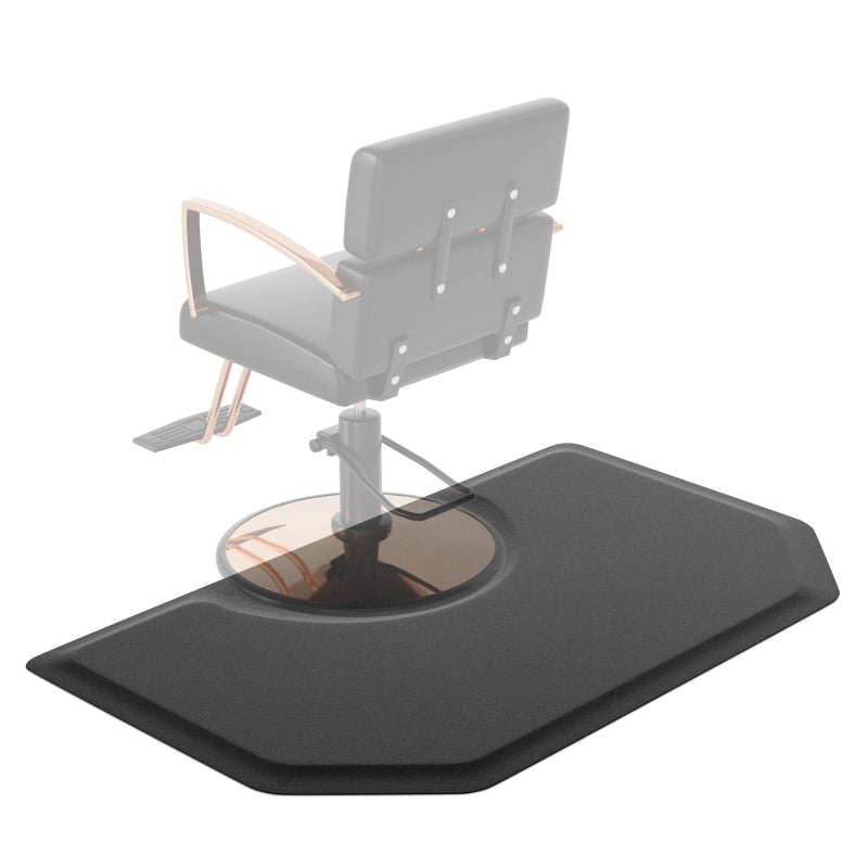 OmySalon Salon Mat for Hair Stylist 3â€™x5â€™x5/8'' Anti Fatigue Barber Floor Mat with Round Base, Salon Chair Mat for Hairdresser Standing, Barbershop Beauty Spa Styling Shampoo Equipment - Image 1