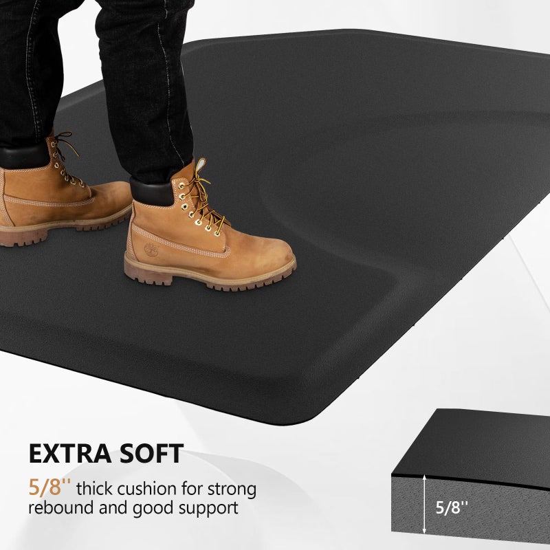 OmySalon Salon Mat for Hair Stylist 3â€™x5â€™x5/8'' Anti Fatigue Barber Floor Mat with Round Base, Salon Chair Mat for Hairdresser Standing, Barbershop Beauty Spa Styling Shampoo Equipment - Image 3