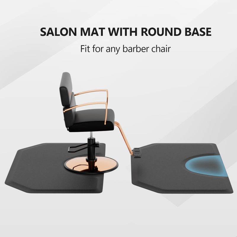 OmySalon Salon Mat for Hair Stylist 3â€™x5â€™x5/8'' Anti Fatigue Barber Floor Mat with Round Base, Salon Chair Mat for Hairdresser Standing, Barbershop Beauty Spa Styling Shampoo Equipment - Image 4