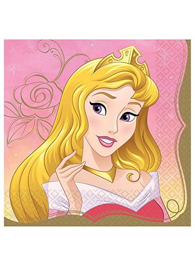 Amscan Disney Princess Aurora Luncheon Paper Napkins 6.5" X 6.5" ; Multicolor ; Pack Of 16 - Image 2