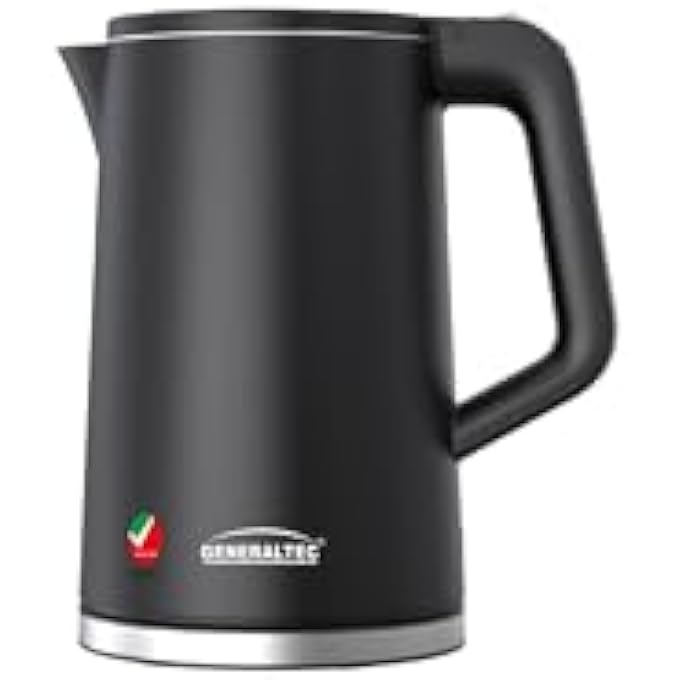 جنرال تيك غلاية كهربائية لاسلكية Gek400B سعة 17 لتر، 1500 وات، مقاومة للحرارة، مصنوعة من البلاستيك المقاوم للصدأ، حماية من الغليان الجاف، إيقاف تشغيل تلقائي، ضمان كامل لمدة عام