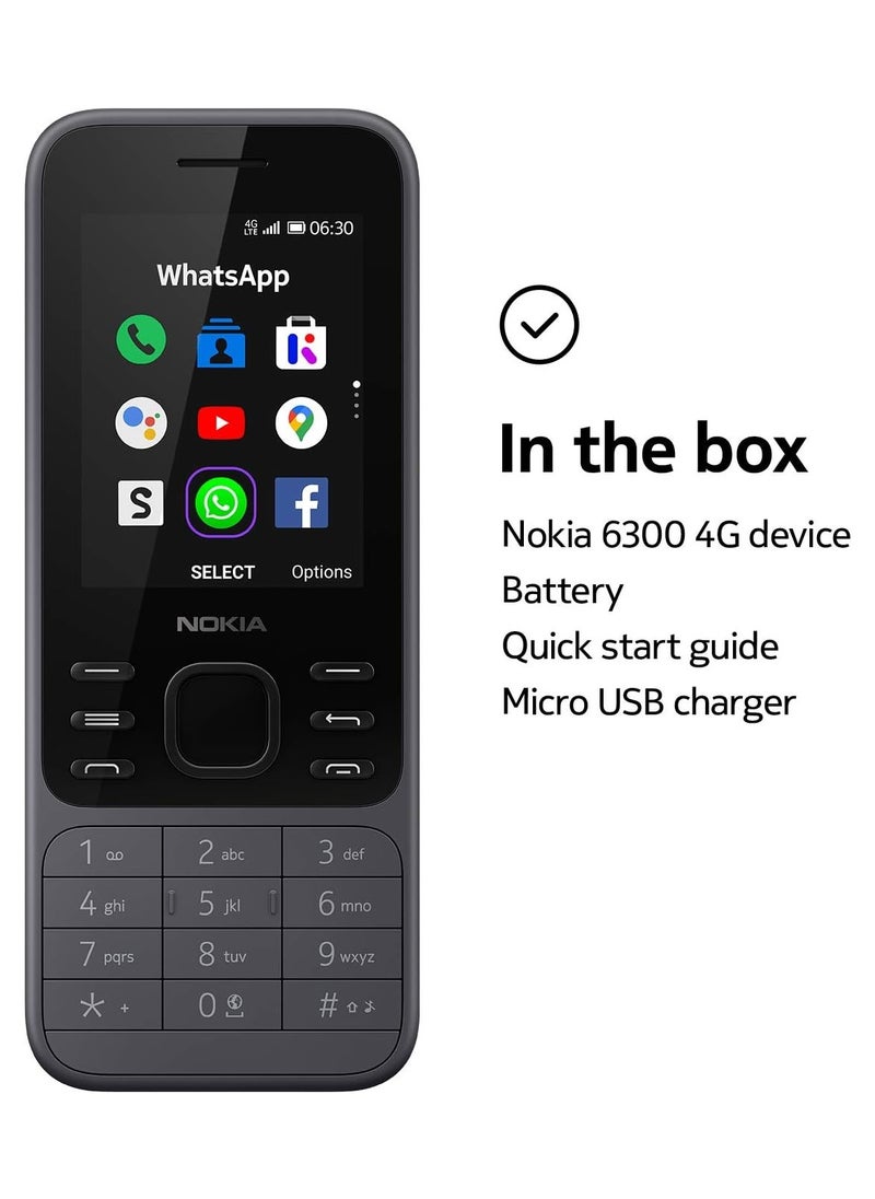FARROBIZZ - Nokia 6300 4G | Unlocked | International | WiFi Hotspot | Social Apps | Google Maps and Assistant | Light Charcoal - Image 1