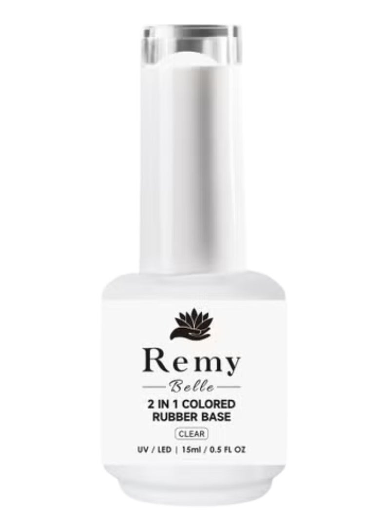 Remy Belle Remy Belle 2 in 1 Rubber Base Coat, Long-Lasting Gel Nail Polish Base Chip-Free Shine, Clear 15 ml  - Image 1