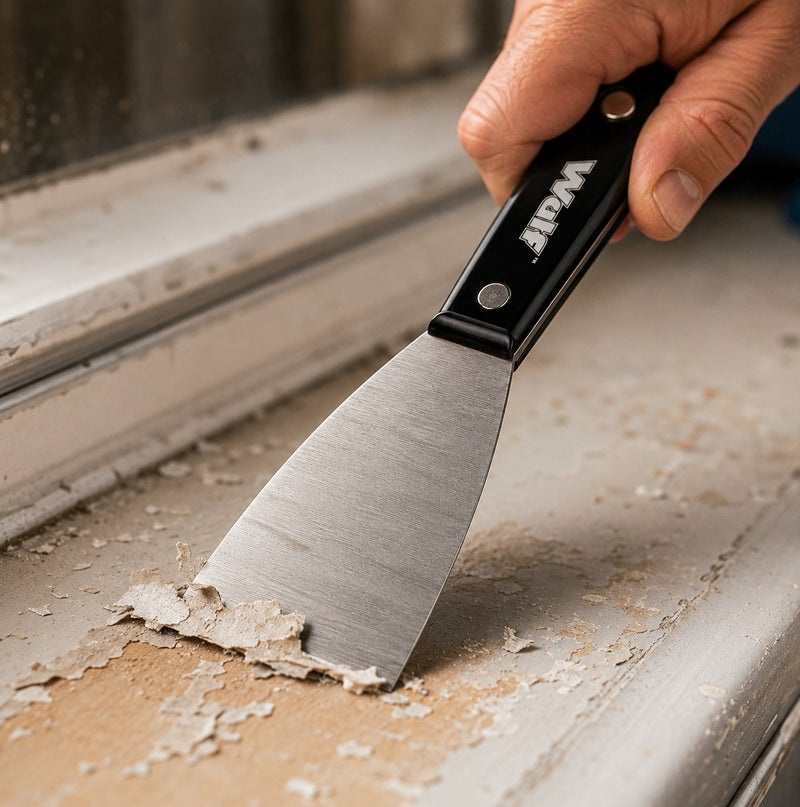 Wulf 2-Inch Stainless Steel Putty Knife Scraper Professional Rust Resistant Wall Paint Scraper with Heavy Duty Riveted Handle for Drywall Spackling Patching Painting and Surface Scraping Tool - Image 5