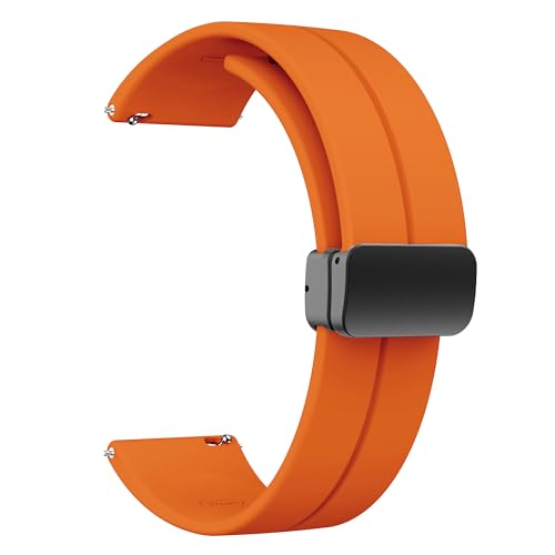 LYSMVIVI Magnetic Watch Band 22mm 20mm 19mm 18mm 16mm With Quick Release Soft Silicone Sport Watch Band for Men Women, Magnetic Silicone Replacement Strap - Image 1