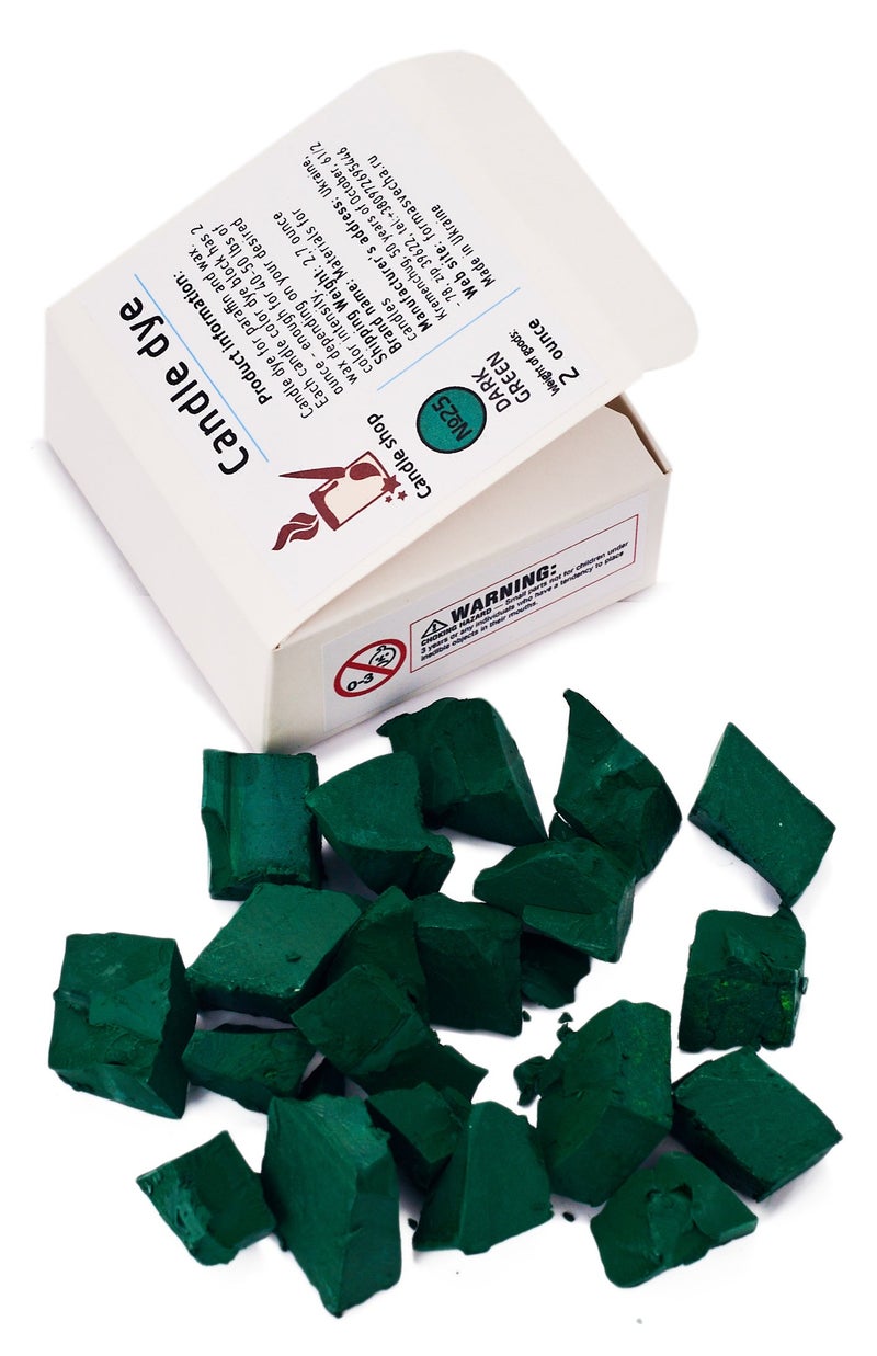 Candle Shop Dark Green Candle Dye 2oz for Soy Candle Making – Candle Shop Premium Color Dye Blocks for Soy Wax, Beeswax, Paraffin - Candle Wax Dyes - Image 1