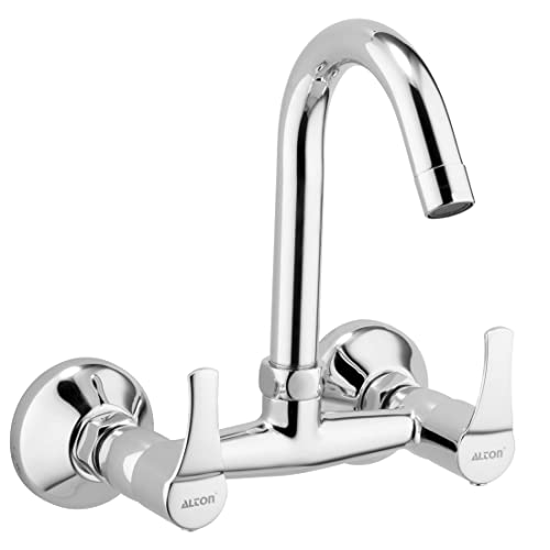 ALTON ESA9270 Brass Sink Mixer with Swinging Spout, Silver, Chrome Finish - Image 1