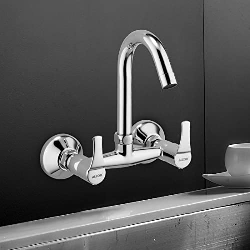 ALTON ESA9270 Brass Sink Mixer with Swinging Spout, Silver, Chrome Finish - Image 5