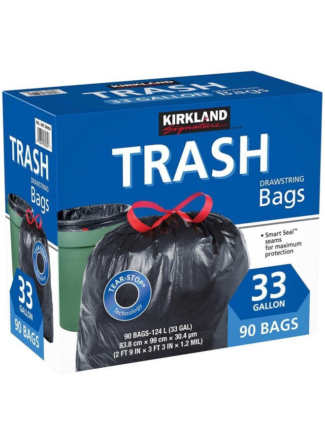 Kirkland Signature Kirkland Signature Drawstring Trash Bags - 33 Gallon - Xl Size - (90 count) 