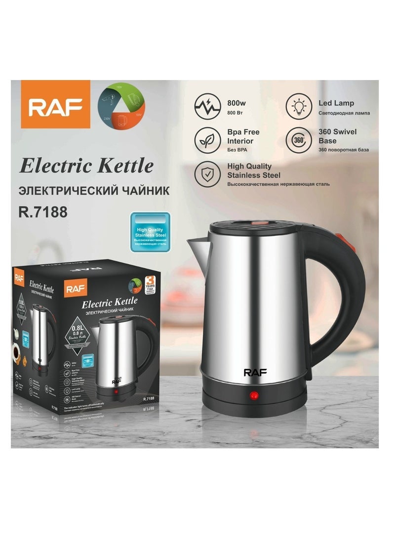 آر إيه أف غلاية منزلية من الفولاذ المقاوم للصدأ مع خاصية إيقاف التشغيل التلقائي بسعة 0.8 لتر - Image 2