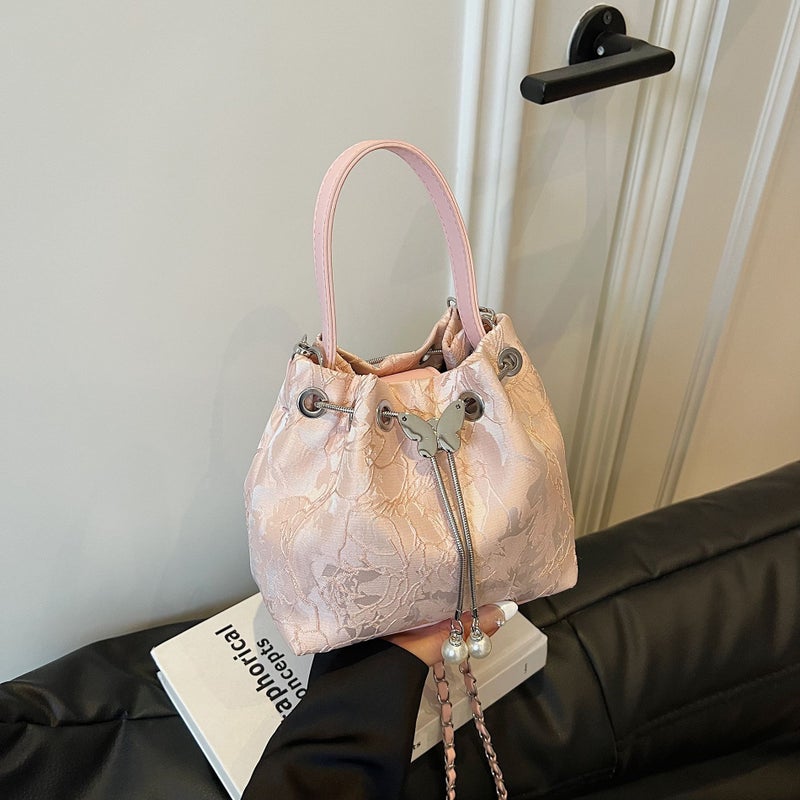 New Chinese Embroidered Bucket Bag Guofeng Butterfly Handbag Women'S 2025 Fashionable Chain Shoulder Crossbody Bag - Image 4