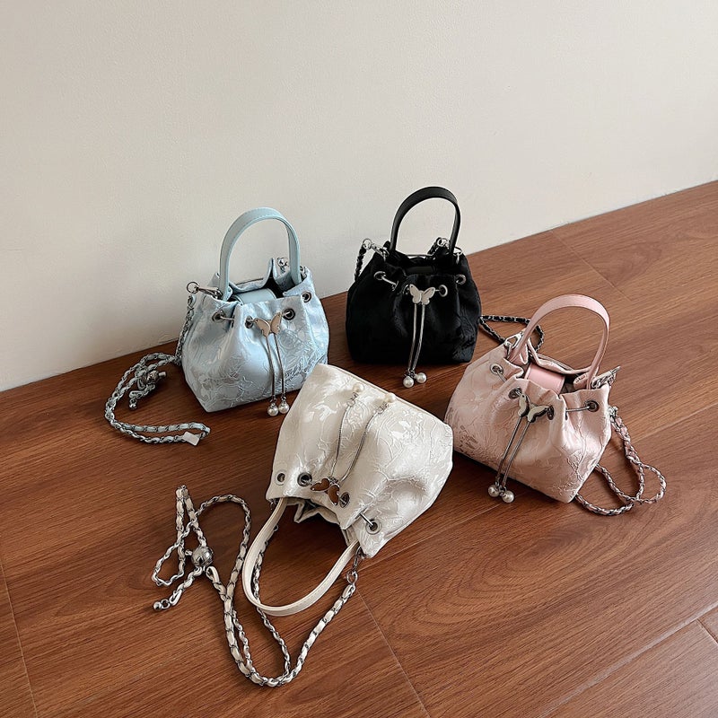 New Chinese Embroidered Bucket Bag Guofeng Butterfly Handbag Women'S 2025 Fashionable Chain Shoulder Crossbody Bag - Image 3