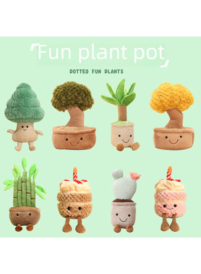 Simulation Music Cake Plush Toy Fun Plant Ornaments Pine Tree Rich Bamboo Home Living Room Decorations Doll-Color:Pine Green-Height:free Size (0.14kg) - Image 2