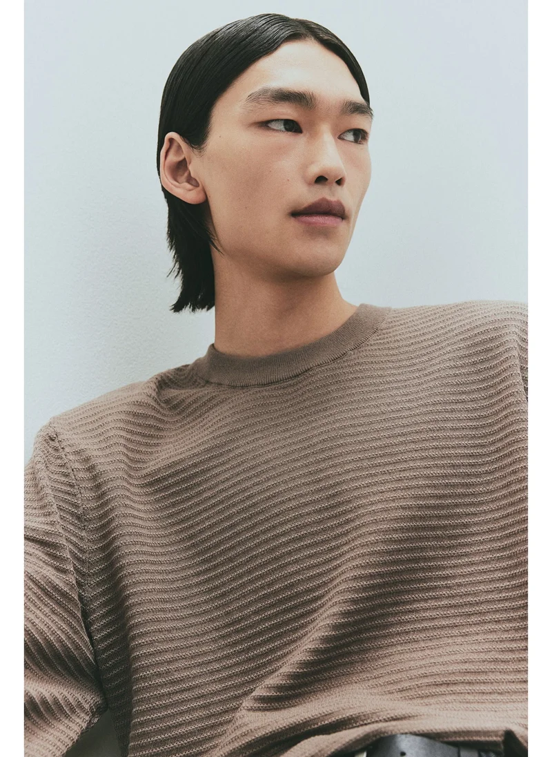H&M Regular Fit Textured-knit jumper