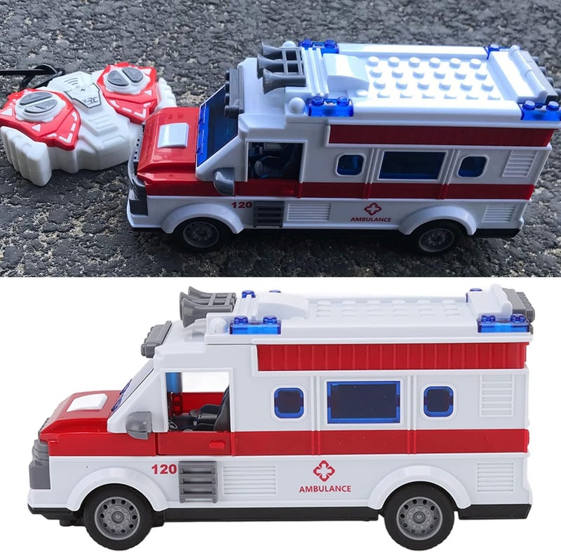 comfrt Remote Control Ambulance Toy, Four Way with Lights Remote Control Vehicle Toys for Boy - Image 2