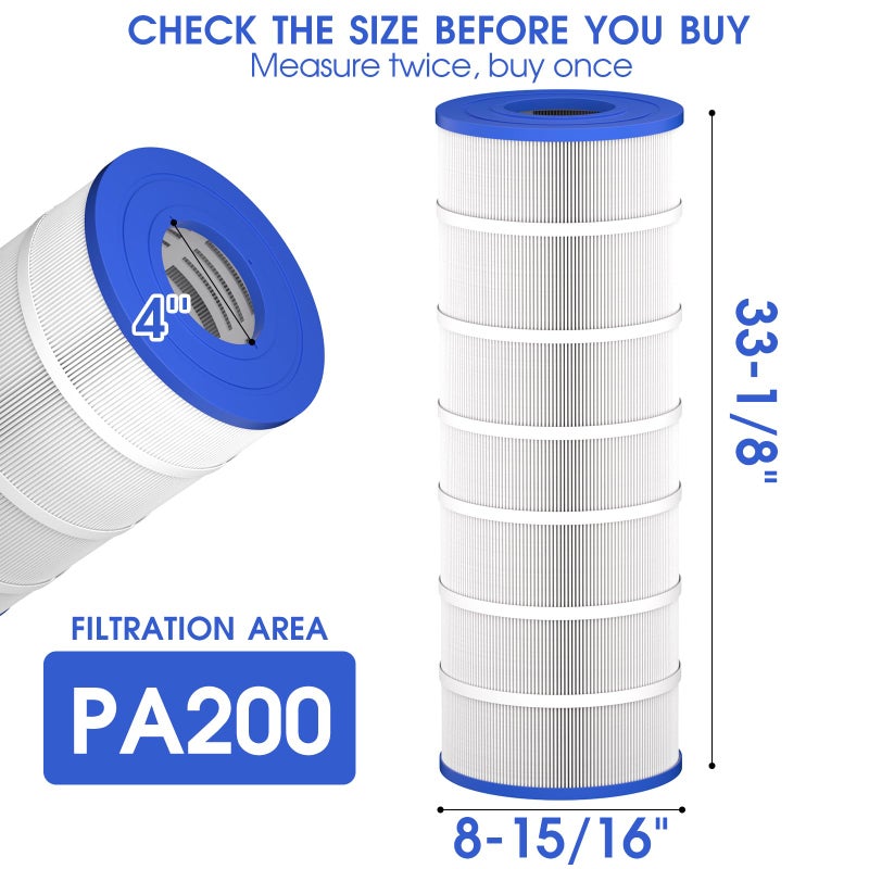 TidyMister فيلتر بركة مائي متقدم TidyMister Cartridge TM-8418 متوافق مع Jandy CS200، R0462400، PJANCS200، C-8418، 11088503، 11088513، FC-0823، 200 قدم مربع، 1 عبوة - Image 2
