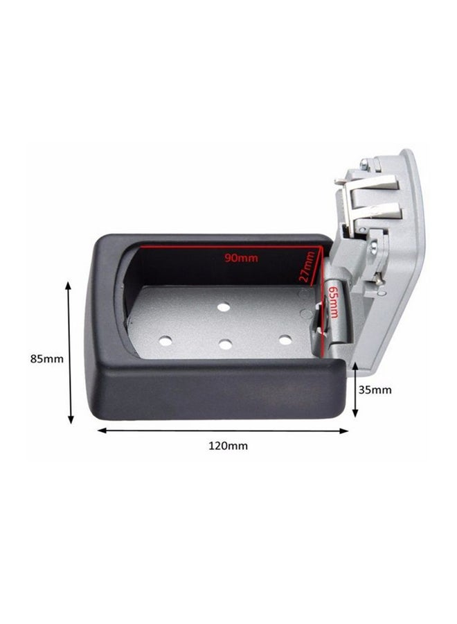 Wall Mounted Key Storage Lock Box Black/Grey 120x35x85mm - Image 2