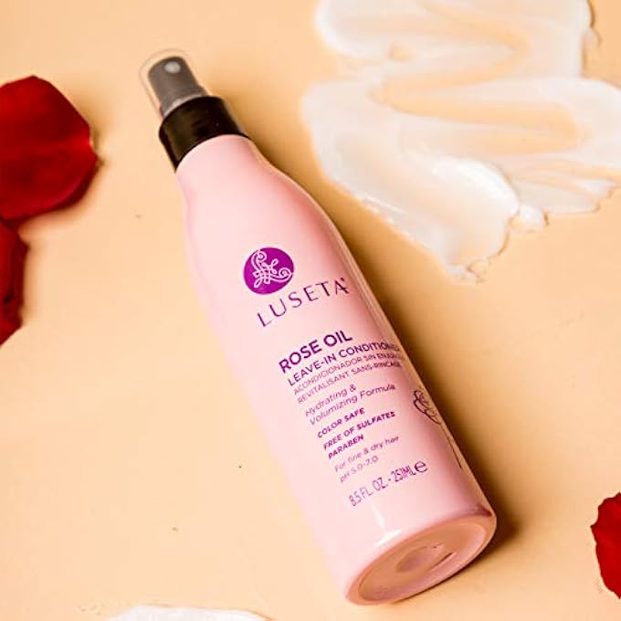 Luseta ROSE OIL LEAVE IN CONDITIONER FOR FINE & DRY HAIR,NOURISHING,MOISTURE,VOLUME,SILICONE-FREE,251ML - Image 2
