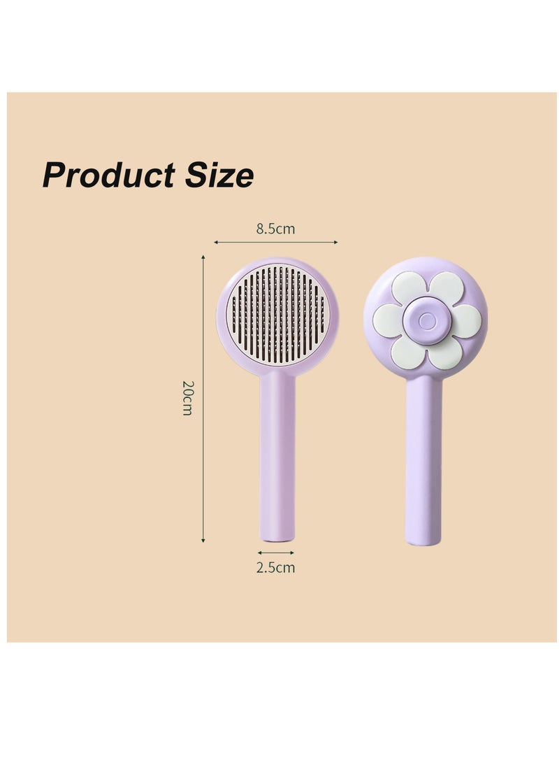 Excefore Cat Brush for Shedding,Pet Grooming Self Cleaning Slicker Brush,Removes Mats,Tangles and Loose Hair,Shedding Brush for Short or Long Haired Cats Dogs, Purple - Image 5