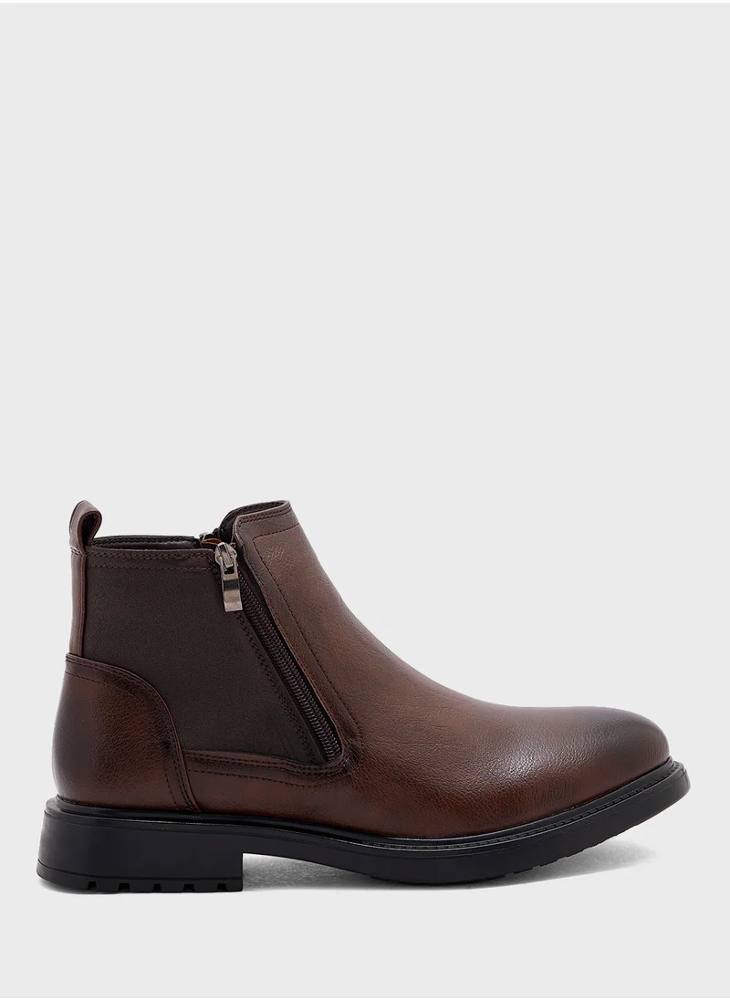 روبرت وود Zipper Detail Pull On Formal Boots