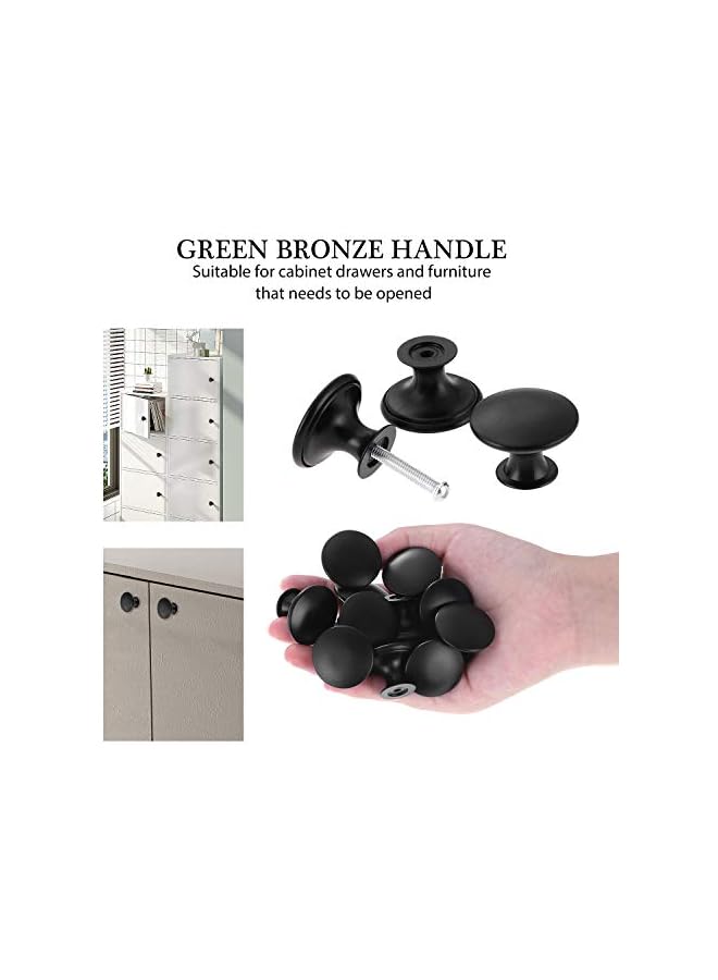 The Bros 12 Pcs Vintage Antique Bronze Knobs Handle Pulls,30mm Brass Round Knobs for Cabinet Drawer - Image 2