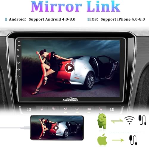 Audio Wheels Wireless CarPlay & Multimedia Auto 10-Inch 1280P Car Android Display with Gorilla Glass | Android 13 | TS-9 Processor | 2GB RAM & 32GB ROM for Seamless Connectivity (10 Inch) - Image 4