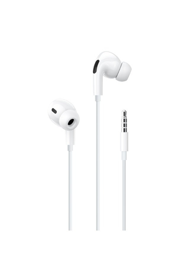 Charome A3 Pro Original Wired Earphone with Mic and 3.5mm Jack – White - Image 1
