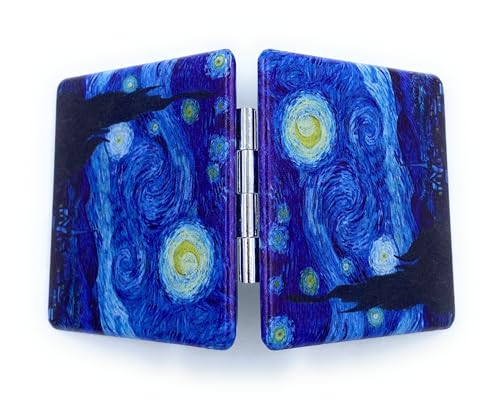 Aeisage Compact Mirror Square Starry Night Van Gogh Pocket Mirror for Men Small Travel Mirror Magnifying Purse Mirror Compact with Art Print - Image 4