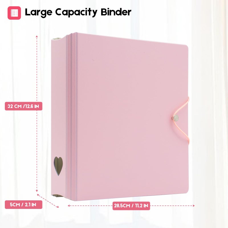 Tugle A4 Kpop Photocard Binder with 25 Pages 9 Pocket, 2x3 inch Kpop Photocard Holder Book, Photo Album for Fujifilm Instax Mini Camera Polaroid Printer Photo Film (Pink) - Image 2