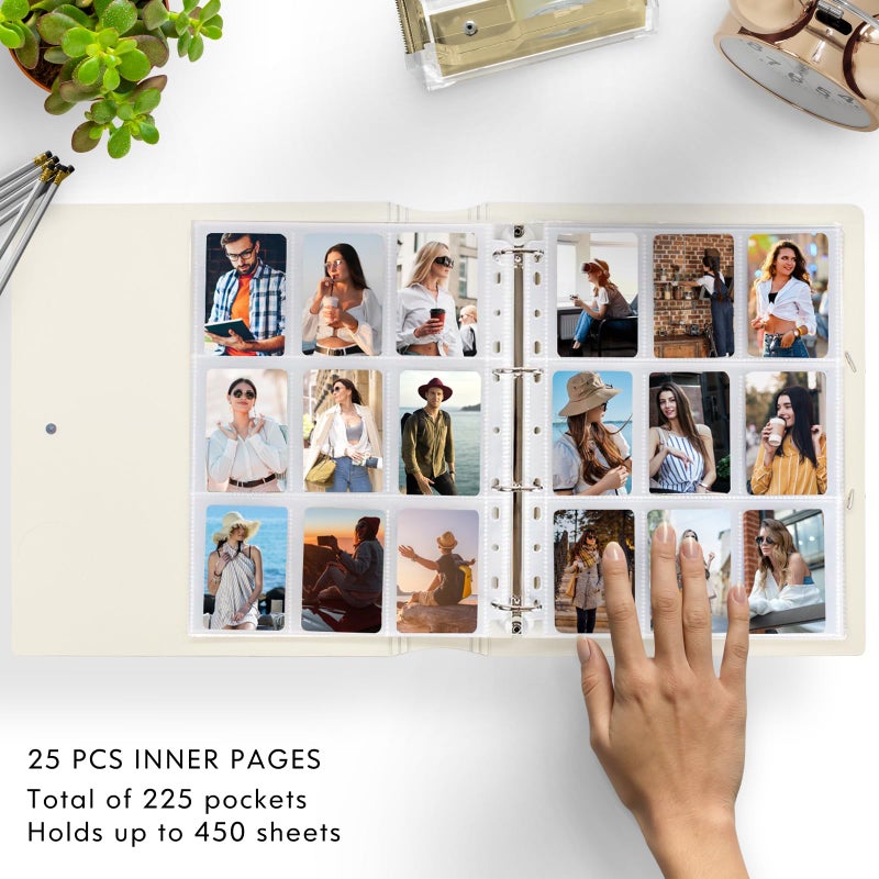 Tugle A4 Kpop Photocard Binder with 25 Pages 9 Pocket, 2x3 inch Kpop Photocard Holder Book, Photo Album for Fujifilm Instax Mini Camera Polaroid Printer Photo Film (Pink) - Image 3
