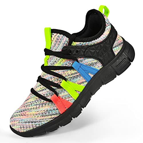 AOE Womens Fashion Walking Running Shoes Ultra Lightweight Breathable Mesh Tennis Shoes Non Slip Athletic Workout Gym Sneakers Colorful Lace 8women / 7men - Image 5
