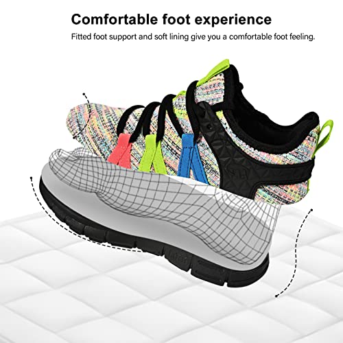 AOE Womens Fashion Walking Running Shoes Ultra Lightweight Breathable Mesh Tennis Shoes Non Slip Athletic Workout Gym Sneakers Colorful Lace 8women / 7men - Image 3