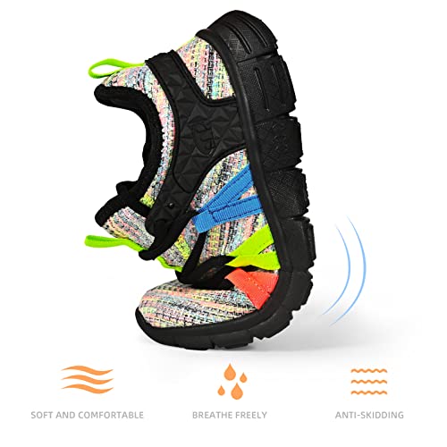 AOE Womens Fashion Walking Running Shoes Ultra Lightweight Breathable Mesh Tennis Shoes Non Slip Athletic Workout Gym Sneakers Colorful Lace 8women / 7men - Image 4